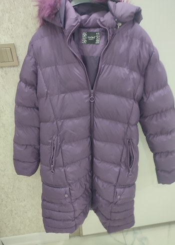 Tugba Ergün den Kalın Mor Kürklü Kadın Kışlık Mont Yepyeni - Görsel 3