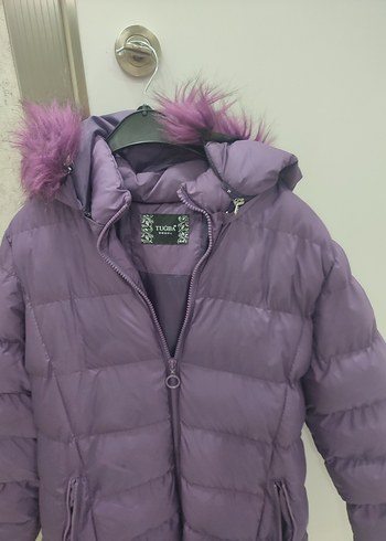 Tugba Ergün den Kalın Mor Kürklü Kadın Kışlık Mont Yepyeni - Görsel 5