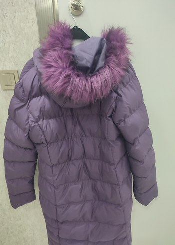 Tugba Ergün den Kalın Mor Kürklü Kadın Kışlık Mont Yepyeni - Görsel 2