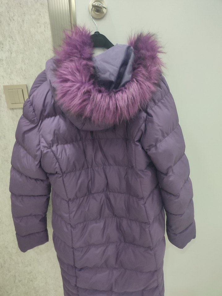 Tugba Ergün den Kalın Mor Kürklü Kadın Kışlık Mont Yepyeni - Görsel 2
