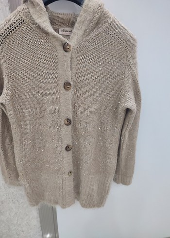 Sementadan Pullu Kapşonlu  Kadın Hırka - Görsel 6