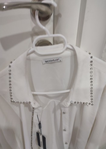 Adil İsik Tasli Beyaz Kadın Uzun Kollu Gömlek - Görsel 2