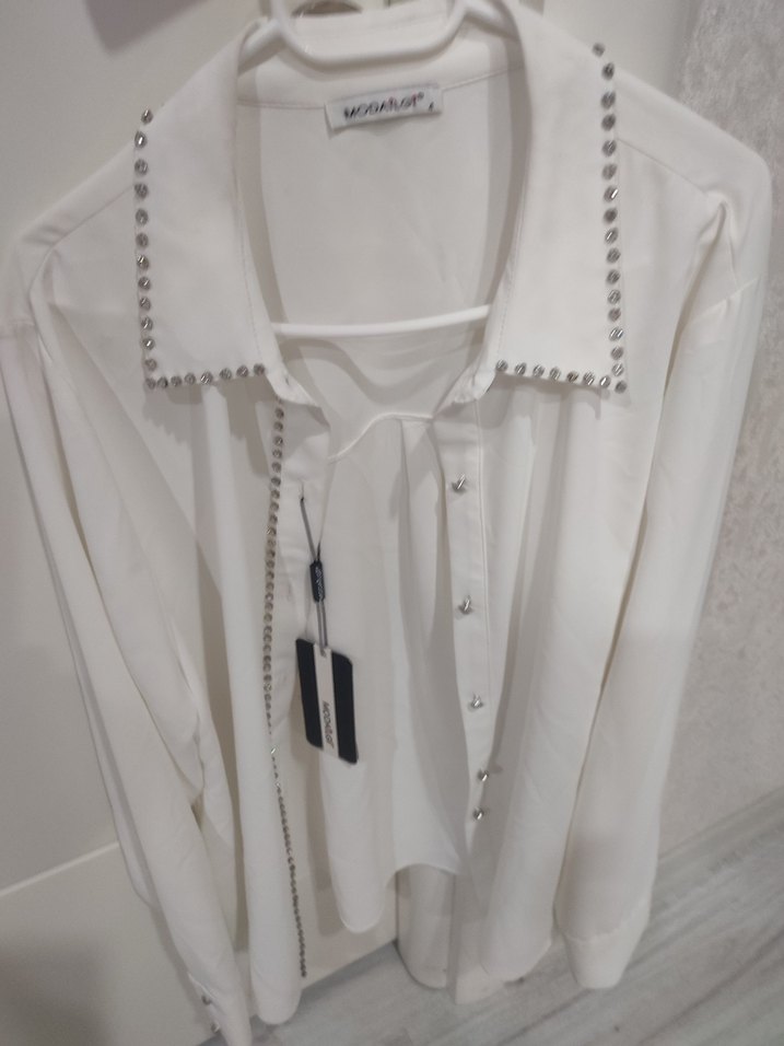 Adil İsik Tasli Beyaz Kadın Uzun Kollu Gömlek - Görsel 4