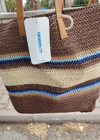 LC Waikiki Cizgili Hasir Tote Canta