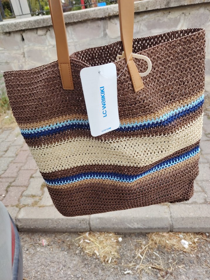 LC Waikiki Çizgili Hasır Tote Çanta — görsel 2/4
