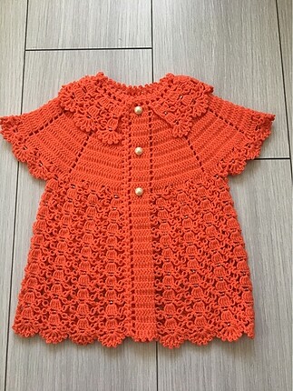 Kız Bebek yeleği. Kiremit rengi