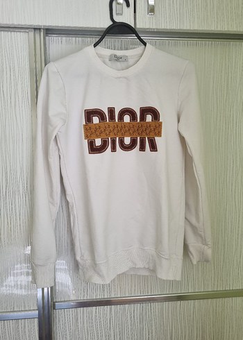 Dior Beyaz Baskılı Pamuklu Sweatshirt