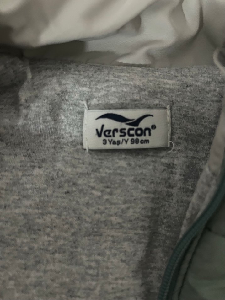 Erkek Çocuk yeşil gri  Fermuarlı Yelek - Görsel 2