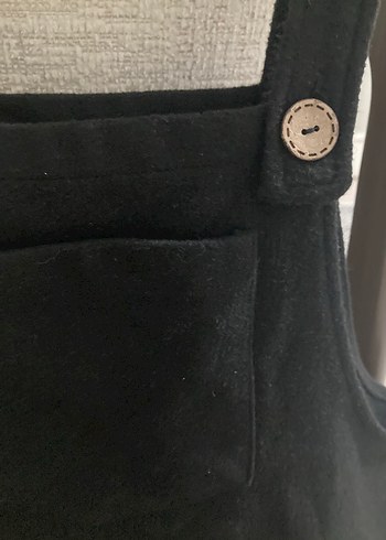 Kadın Siyah Kısa Askılı Salopet - Görsel 2