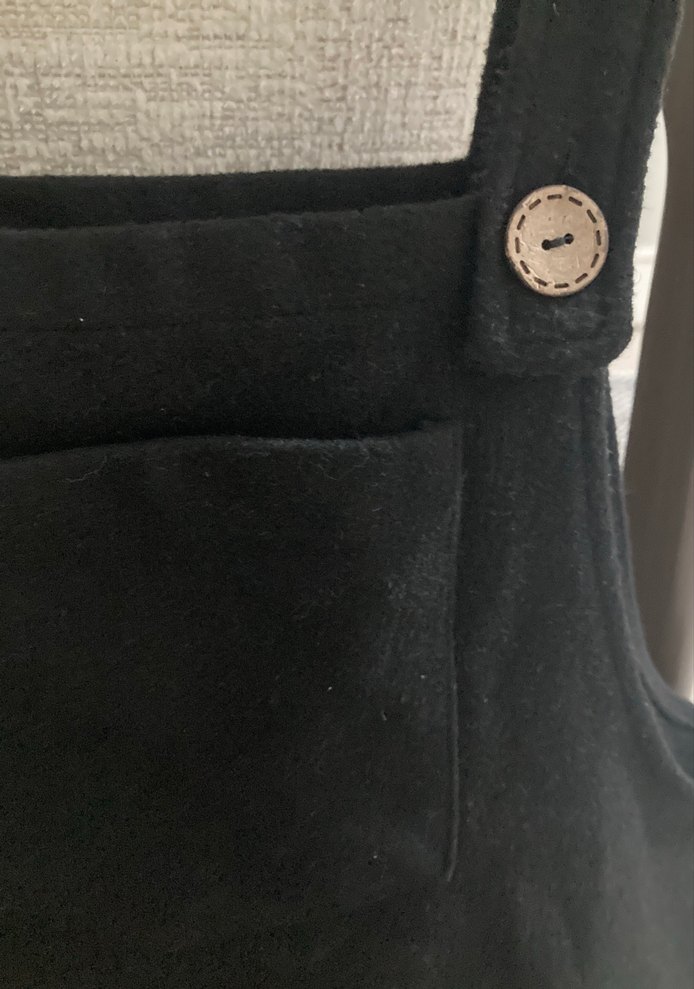 Kadın Siyah Kısa Askılı Salopet - Görsel 2