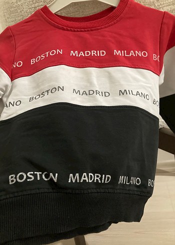 Kırmızı Baskılı Erkek Çocuk Sweatshirt - Görsel 2