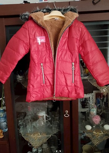 Kız Çocuk Parlak Kırmızı Fermuarlı Mont - Görsel 2