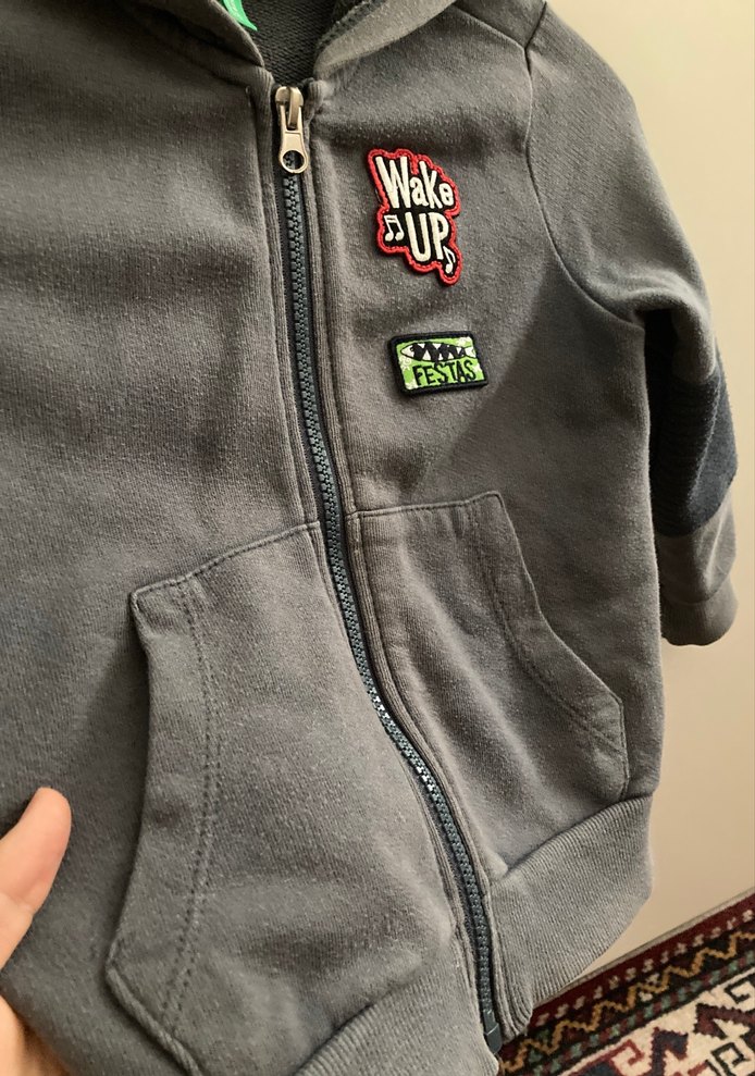 Erkek Çocuk Gri Kapüşonlu Sweatshirt - Görsel 3