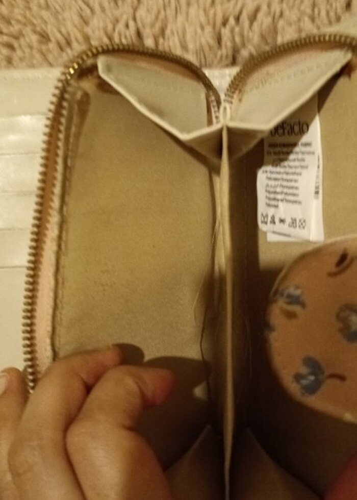 Mavi çiçekli pembe kadın cüzdan - Görsel 5