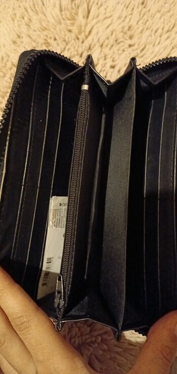 Süet boncuklu kadın siyah cüzdan - Görsel 2