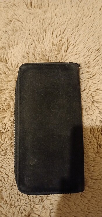 Süet boncuklu kadın siyah cüzdan - Görsel 4