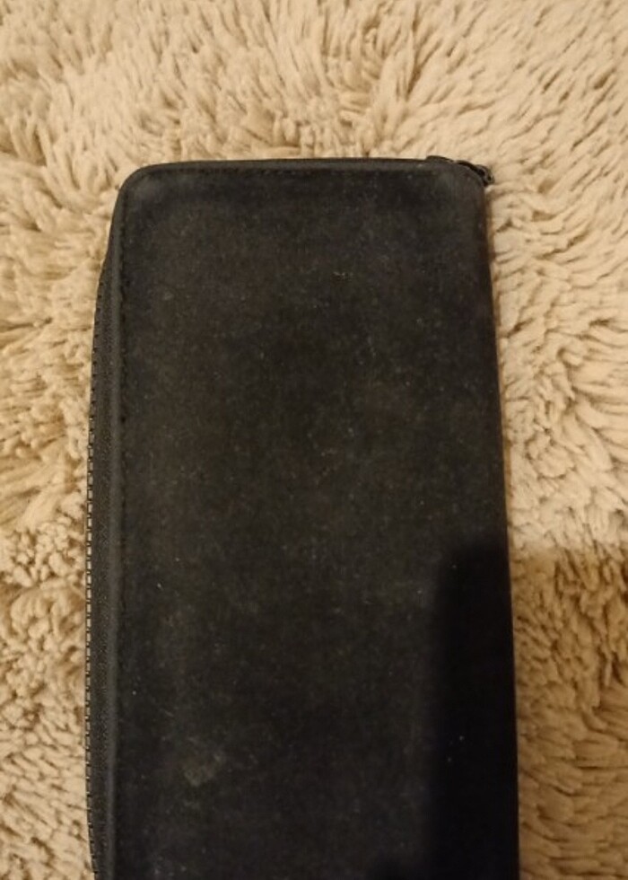 Süet boncuklu kadın siyah cüzdan - Görsel 4