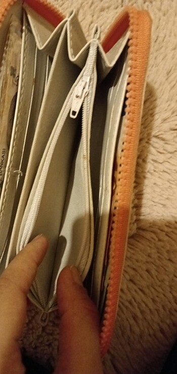 Çiçek işlemeli keten kadın cüzdan - Görsel 4