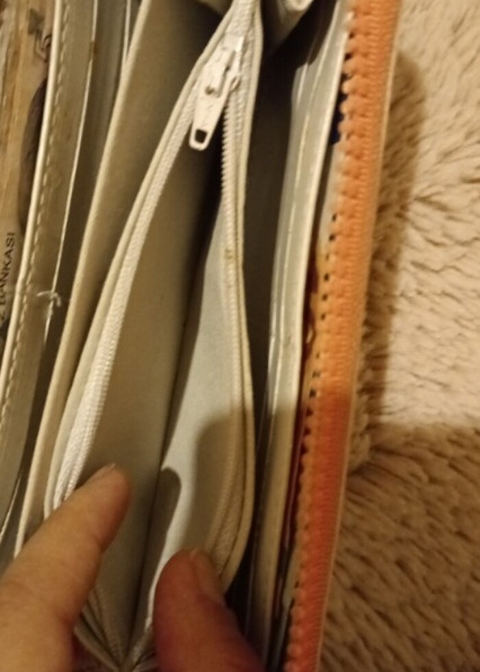 Çiçek işlemeli keten kadın cüzdan - Görsel 4