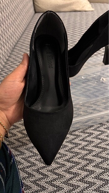 35 Beden siyah Renk Siyah Süet Stiletto