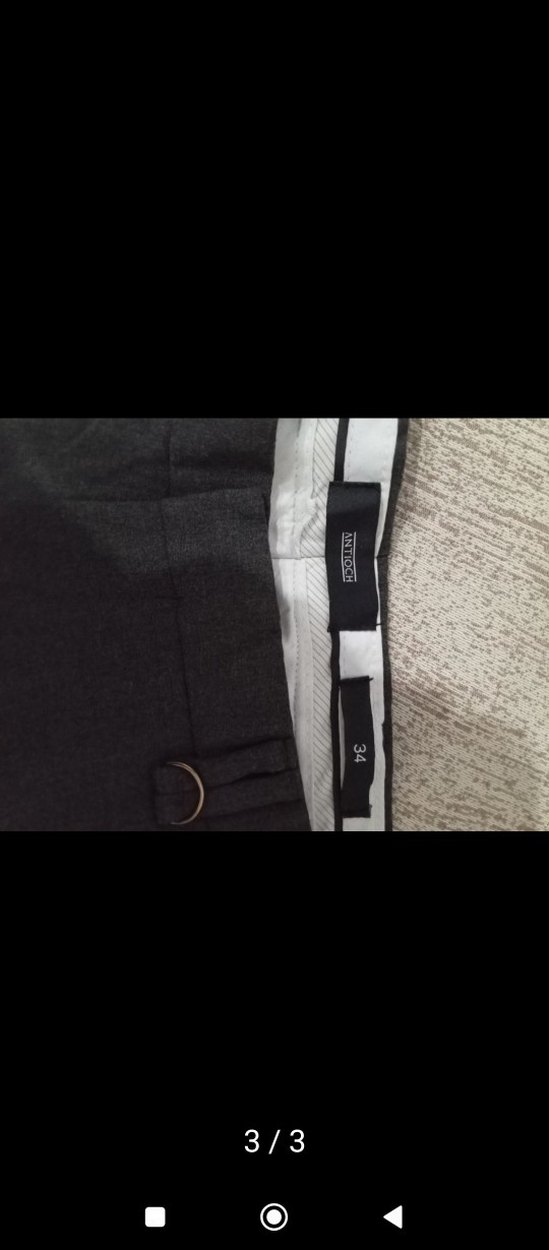 Gri erkek Kumaş Pantolon Kemerli - Görsel 3