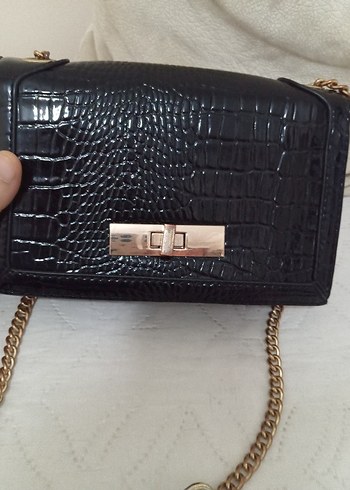 Klasik Siyah Deri Kadın Çanta temız - Görsel 2