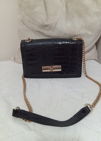 Klasik Siyah Deri Kadın Çanta temız - Görsel 4