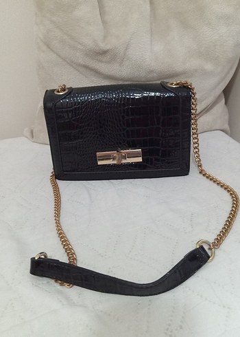 Klasik Siyah Deri Kadın Çanta temız - Görsel 5