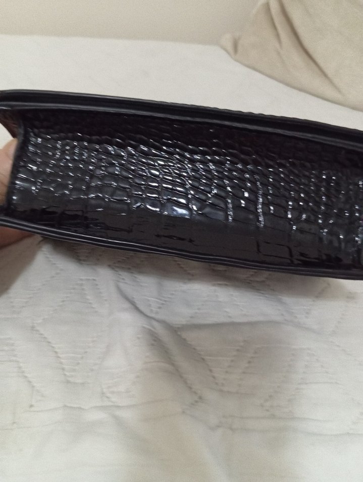 Klasik Siyah Deri Kadın Çanta temız - Görsel 3