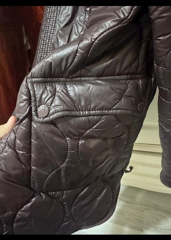 Düğmeli Kahverengi Deri Kadın Ceket - Görsel 3