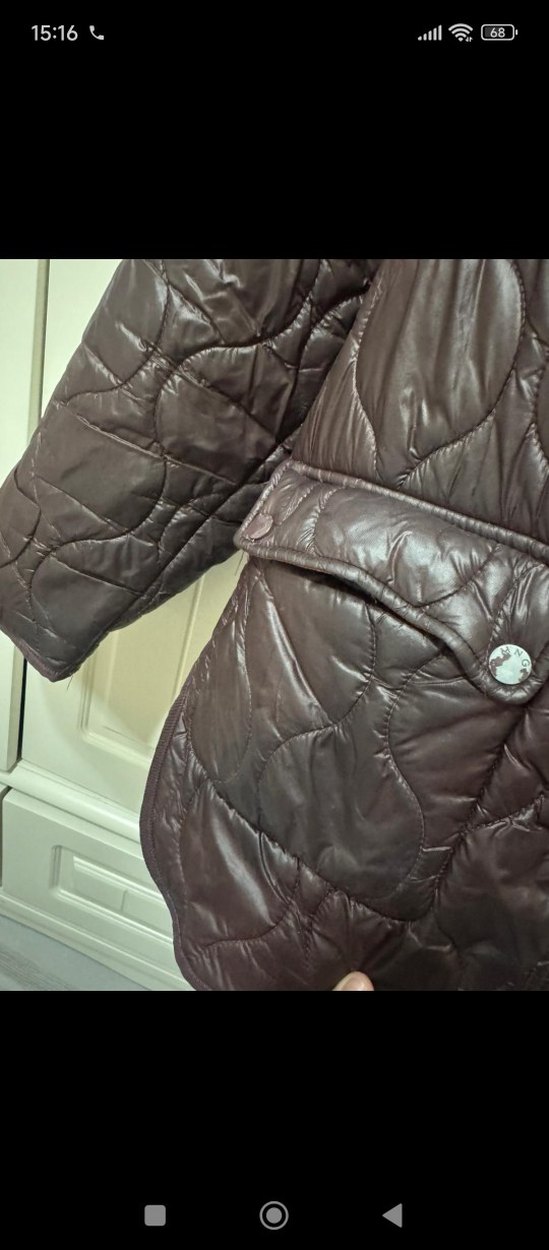 Düğmeli Kahverengi Deri Kadın Ceket - Görsel 2