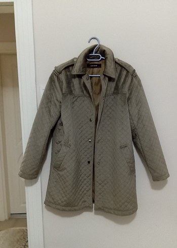 Düğmeli Kadın Gri Süet Ceket - Görsel 2