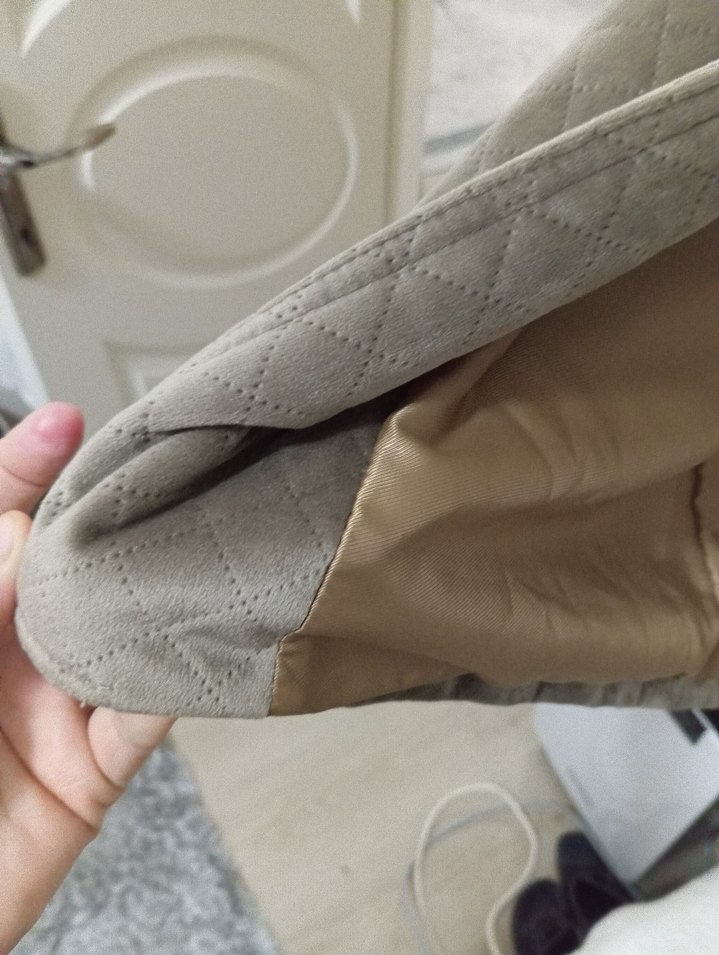 Düğmeli Kadın Gri Süet Ceket - Görsel 5