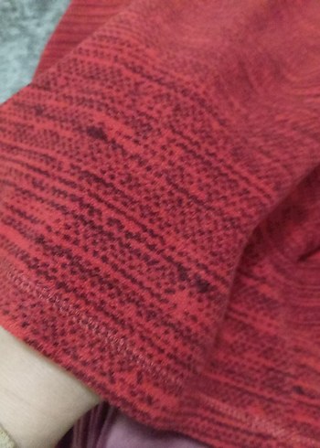 Kırmızı Yarım Fermuarlı erkek Triko Sweatshirt - Görsel 3