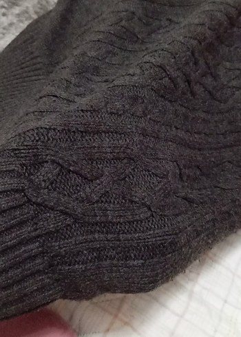 Gri Örgü Yüksek Yakalı Erkek Kazak - Görsel 6