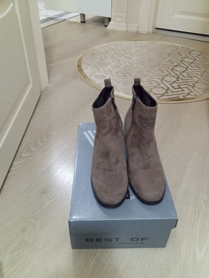 Süet Kadın Topuklu Bot - Görsel 2