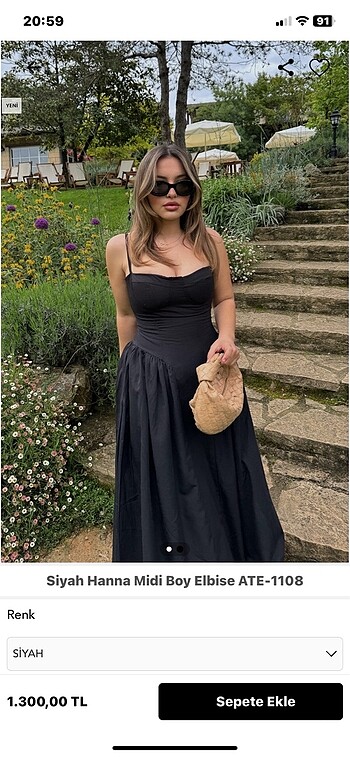 Siyah askılı elbise