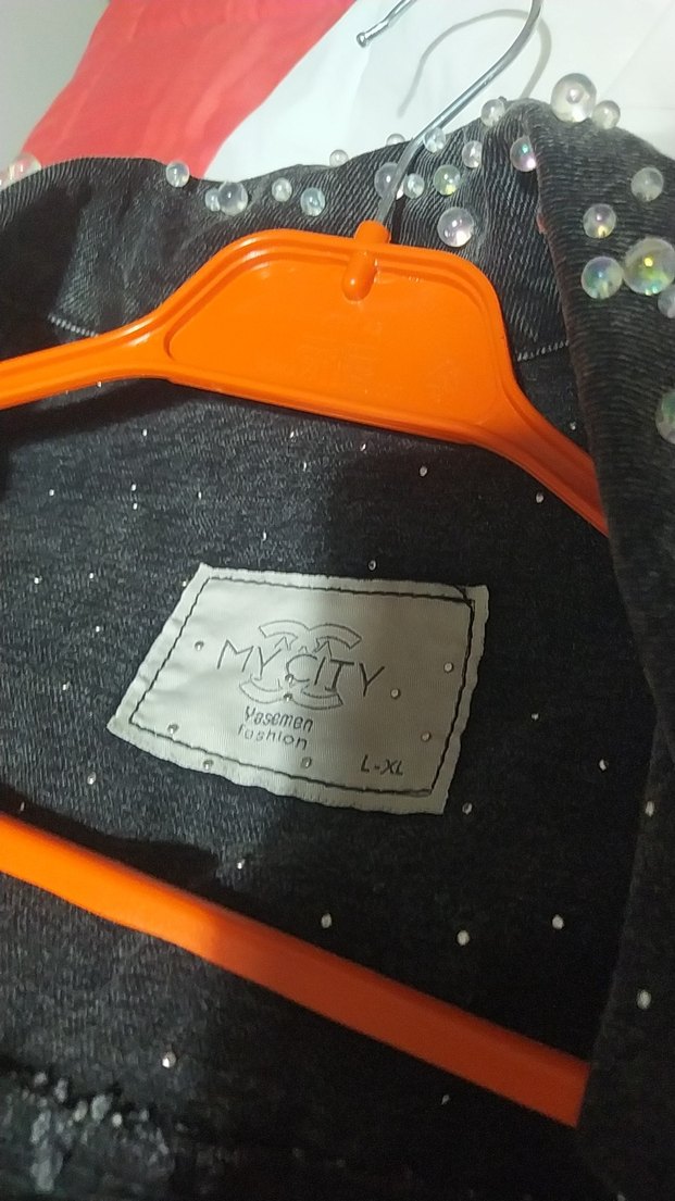 Düğmeli Siyah Midi Denim Ceket - Görsel 4