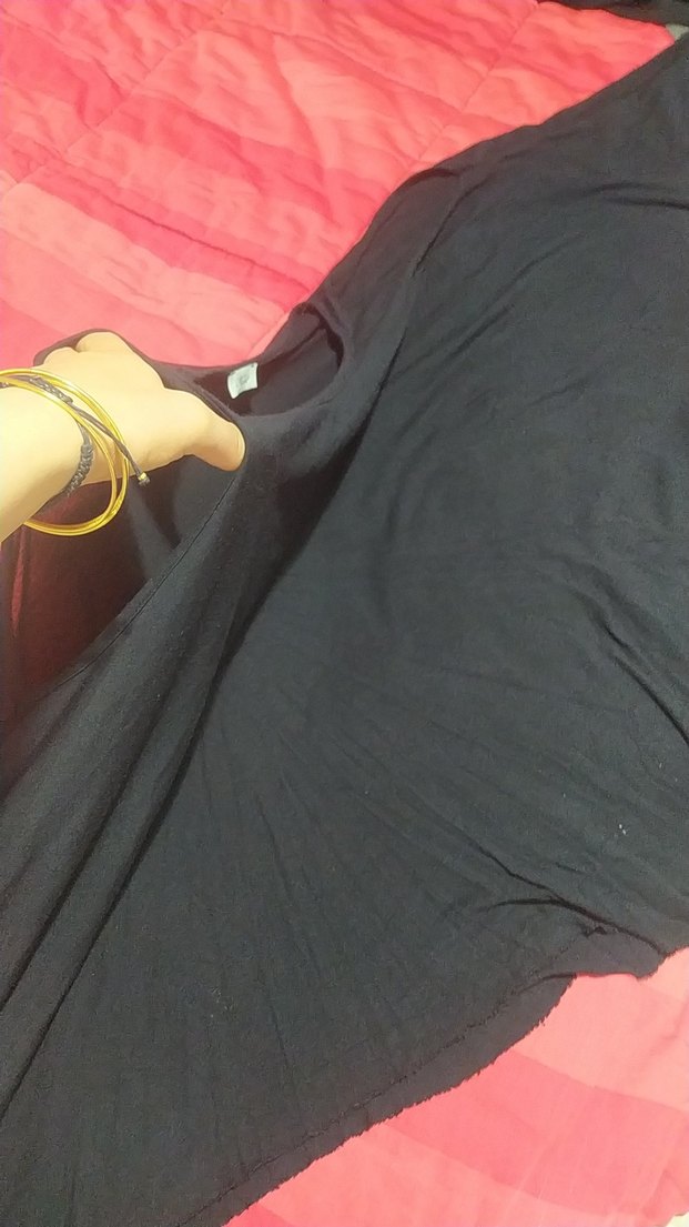 Siyah Geniş Kesim Tişörtü - Görsel 2