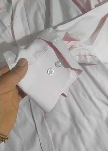 Pembe Düğmeli Erkek Gömlek - Görsel 2