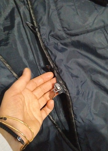 Fermuarlı Siyah Kadın Kışlık Mont - Görsel 2