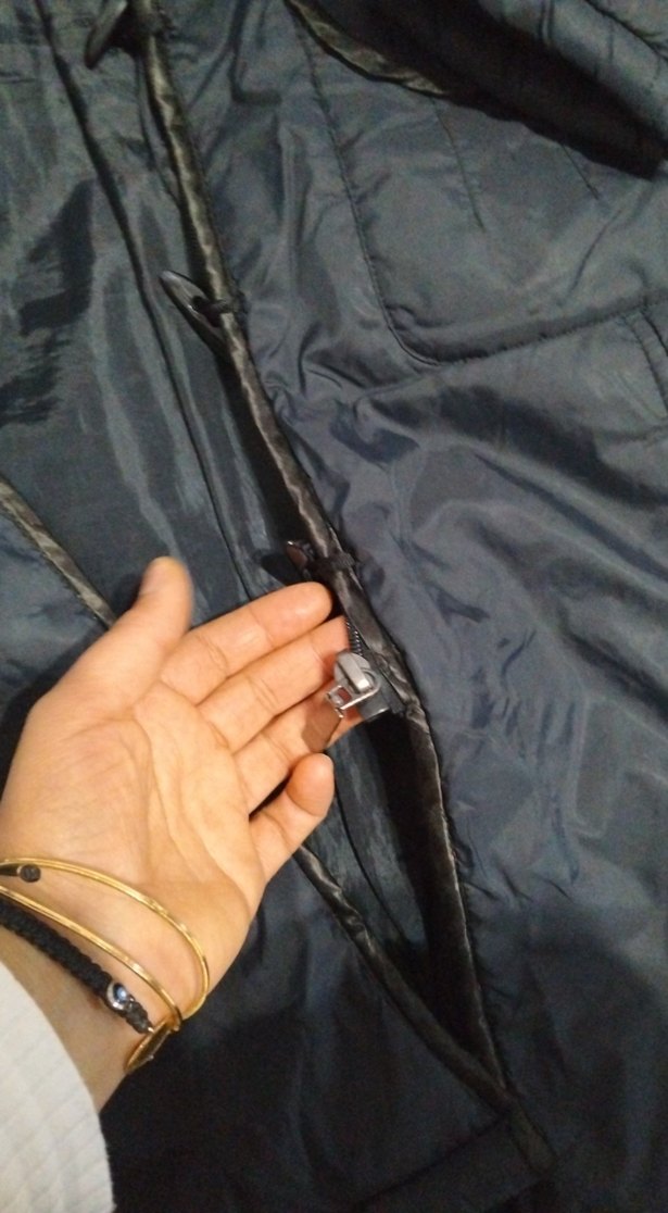 Fermuarlı Siyah Kadın Kışlık Mont - Görsel 2