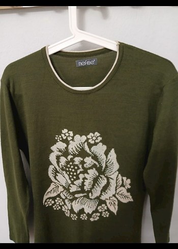 Uzun Kollu, Örgü, Baskılı Kadın Triko Elbise - Görsel 3