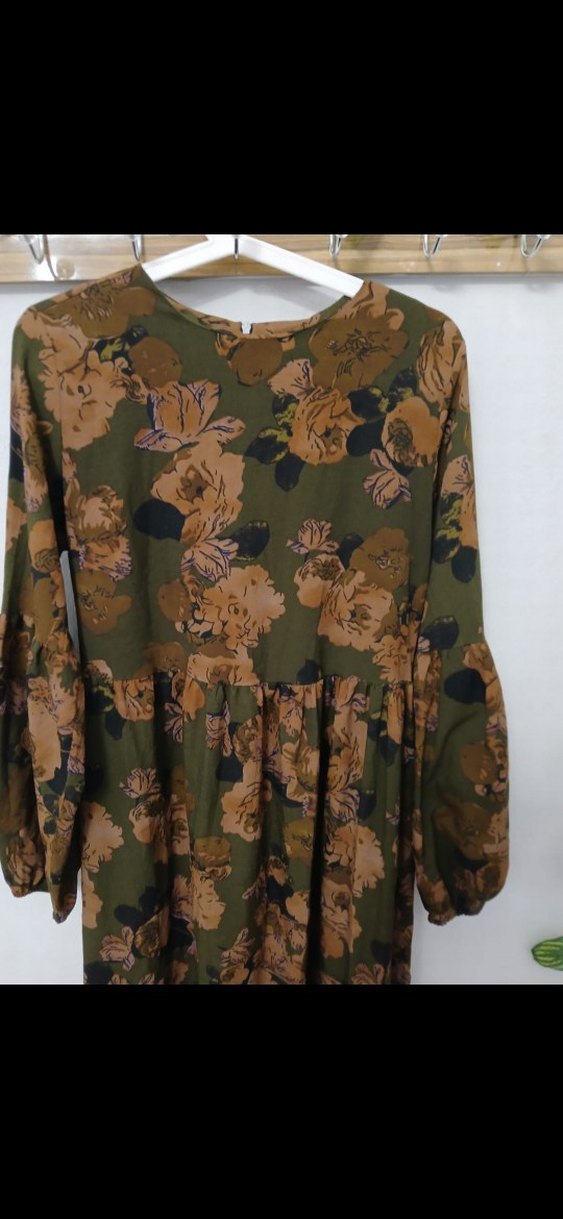 Bohem Uzun Kollu Kahverengi Uzun Elbise - Görsel 3