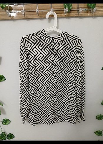 defacto Desenli Uzun Kollu Midi Kadın Gömlek - Görsel 2