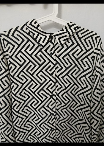 defacto Desenli Uzun Kollu Midi Kadın Gömlek - Görsel 3