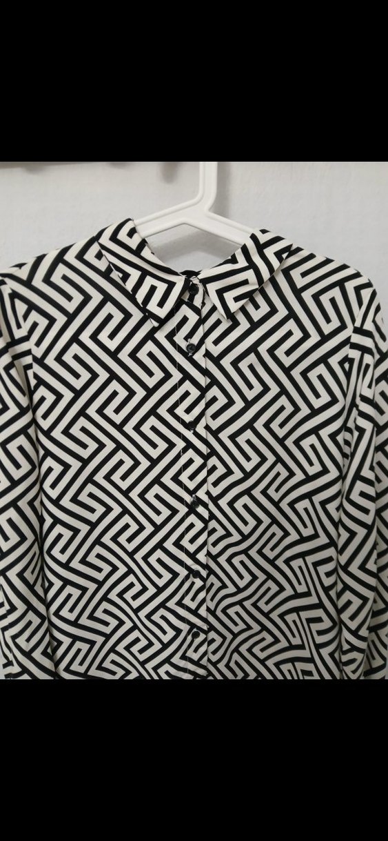 defacto Desenli Uzun Kollu Midi Kadın Gömlek - Görsel 3