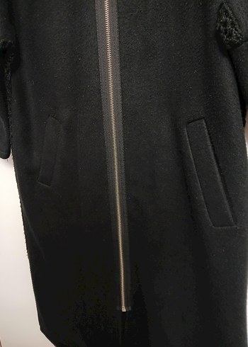 Siyah Fermuarlı Kadın Kaban - Görsel 4