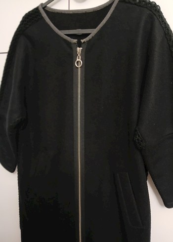 Siyah Fermuarlı Kadın Kaban - Görsel 3