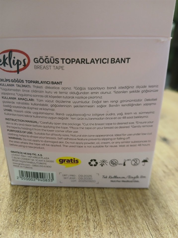 Eklips Göğüs Toparlayıcı Bant 5m x 5cm - Görsel 2